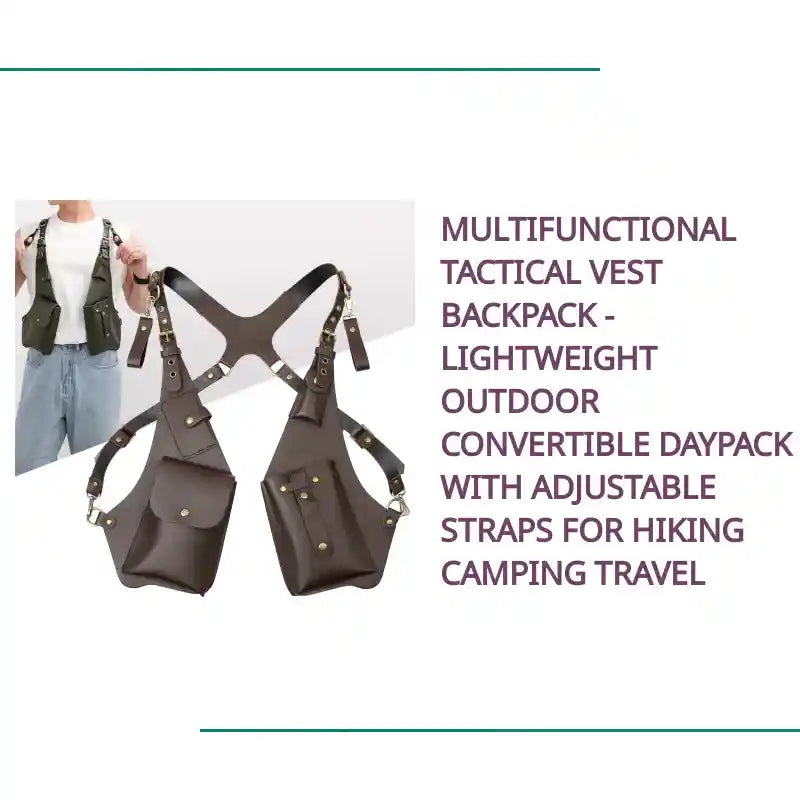 Multifunctional Tactical Vest Backpack - Lightweight Outdoor Convertible Daypack with Adjustable Straps for Hiking Camping Travel by@Outfy