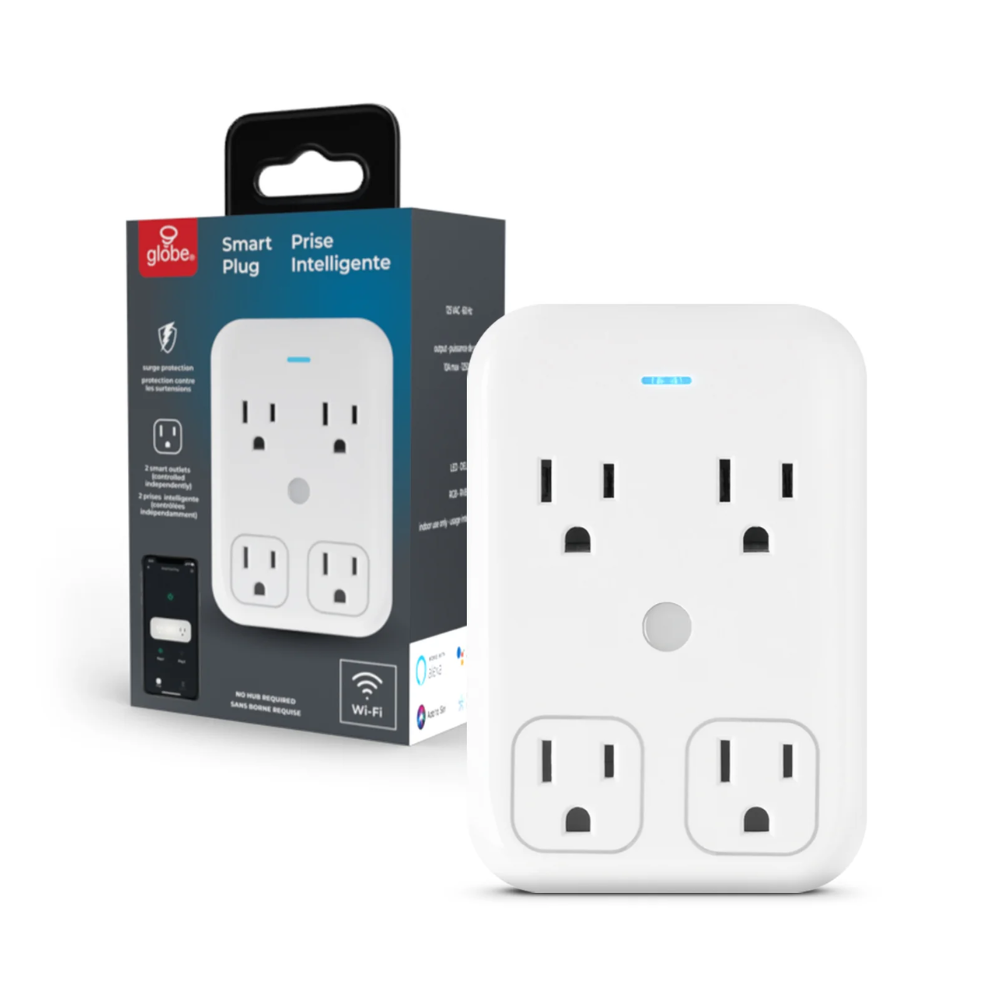 Prise intelligente Globe  4 sorties, blanc (50228)