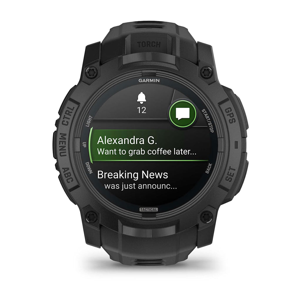 Instinct® 3 – 50 mm, AMOLED, Tactical Edition Negro con correa negra