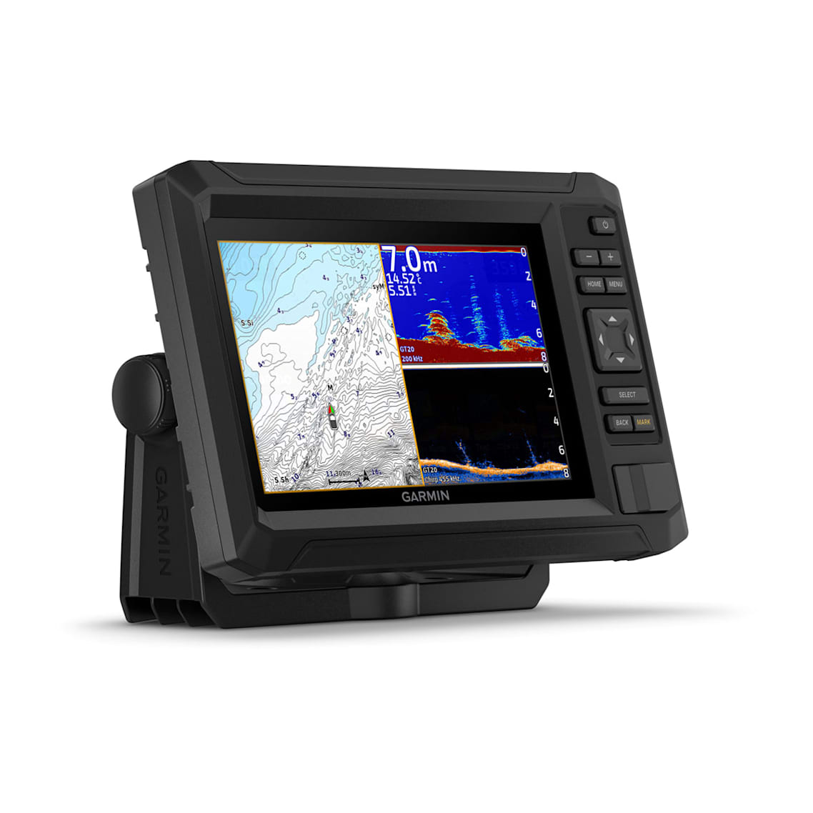 Plotter ECHOMAP™ UHD2 7" cv 75cv con transductor GT20-TM y cartografía Garmin Navionics+ para Canadá y Alaska
