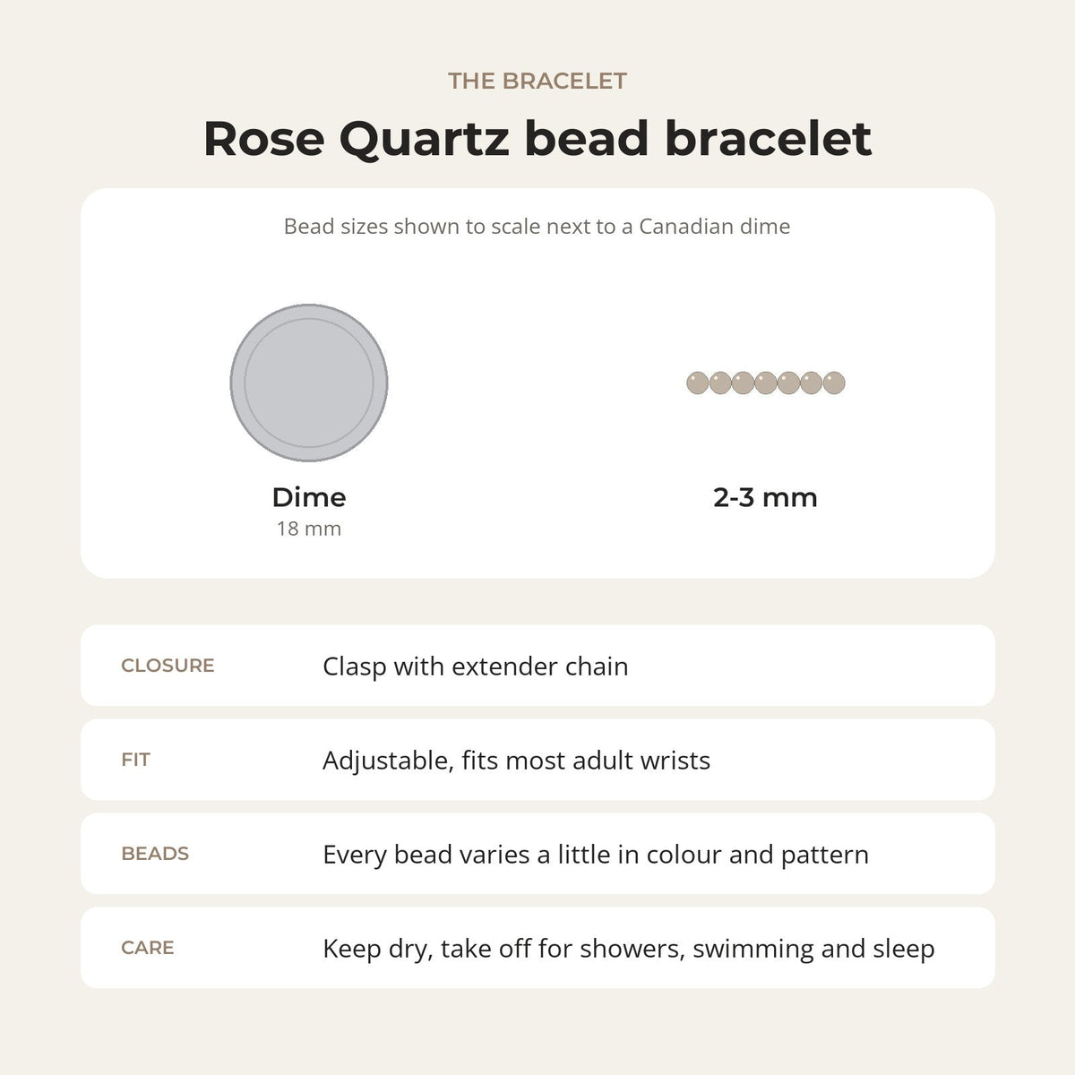 Rosenquarz-Armband - 2-3 mm