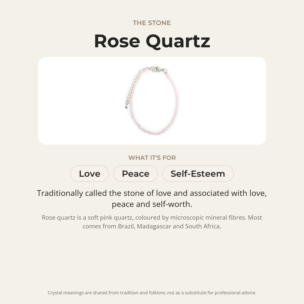 Rosenquarz-Armband - 2-3 mm