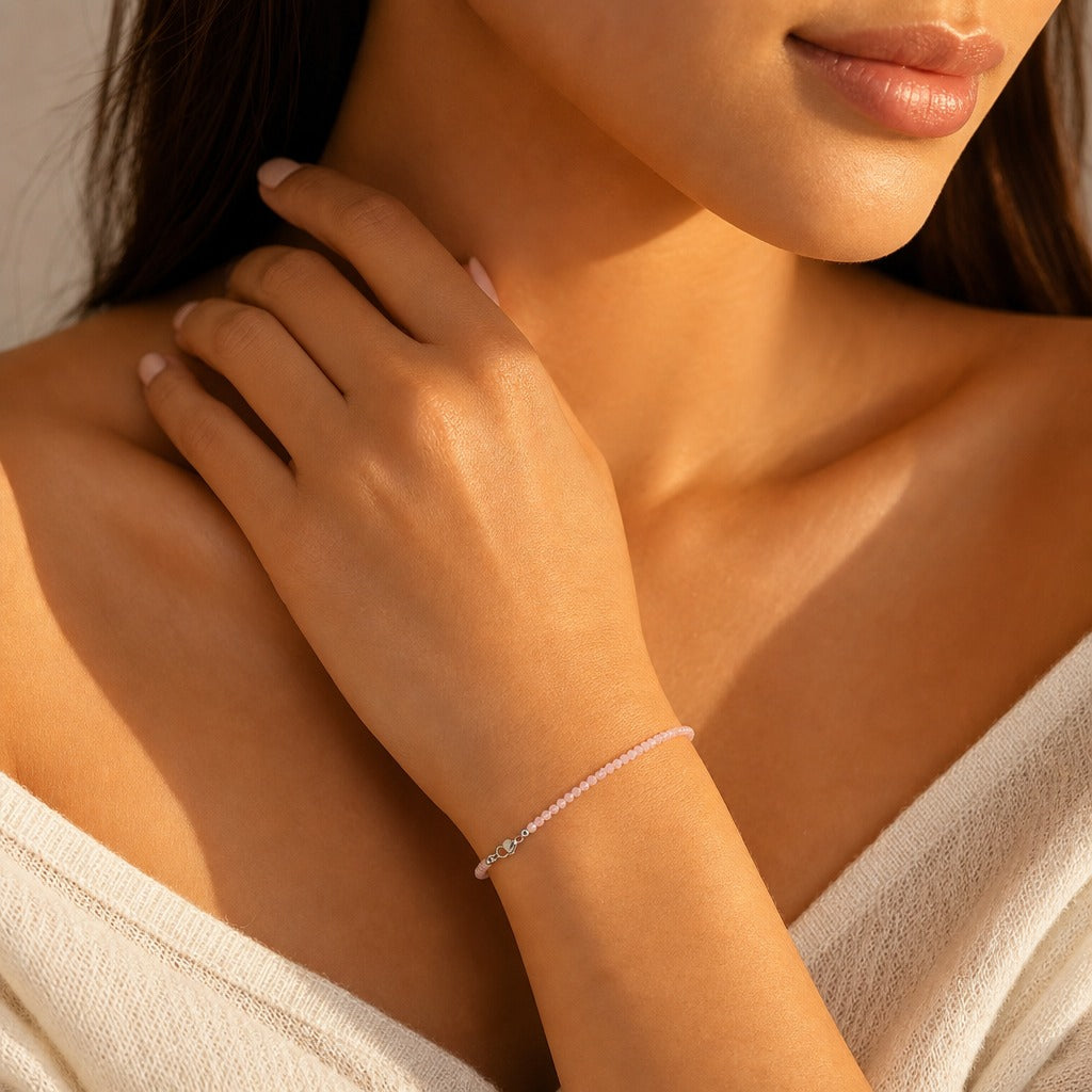 Rosenquarz-Armband - 2-3 mm