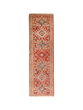 Persian Karaja Runner — Soft Coral & Ivory Geometry | 2'2" × 7'10"