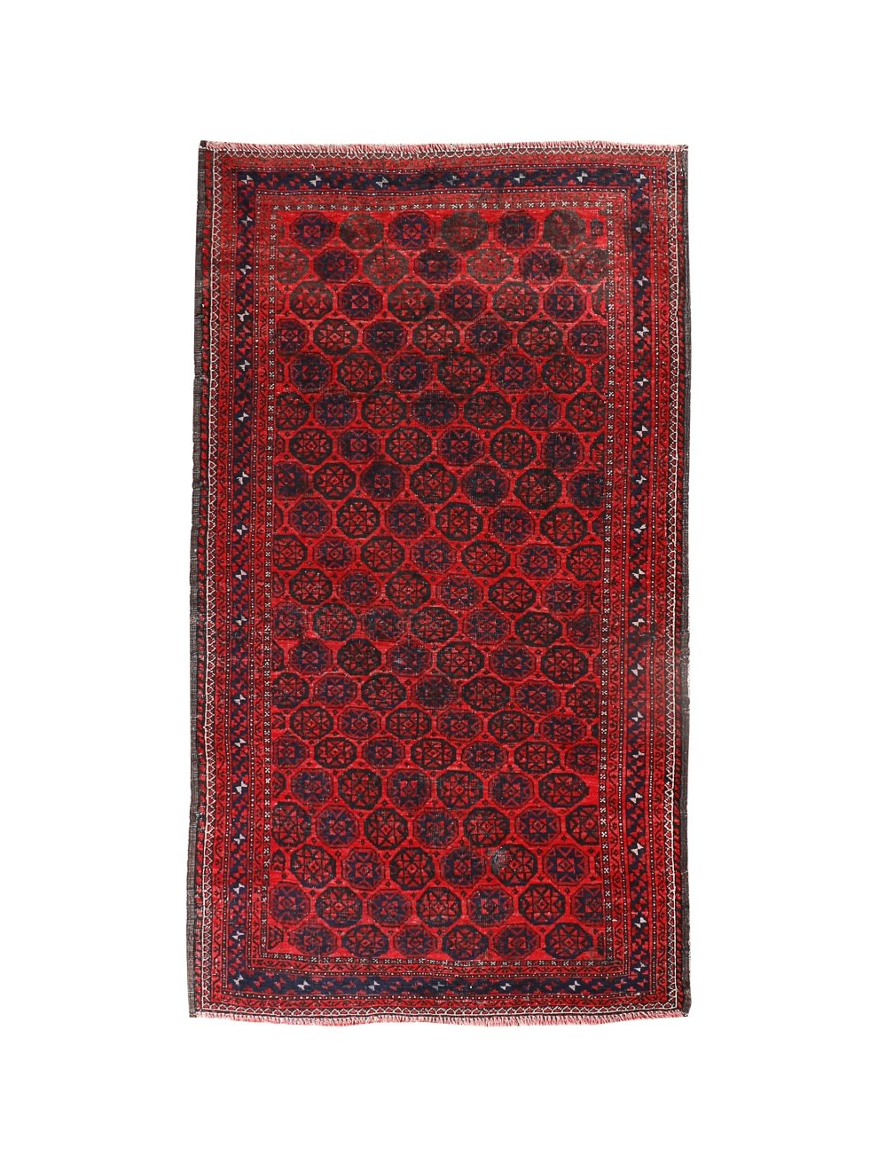 Persian Baluch Rug — Setare Sarasar Stars in Ruby & Blue | 3'6" × 6'4"