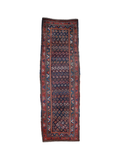 Antiker kaukasischer Kazak-Läufer — Juwelton-Boteh auf Indigo | 4'4" × 13'9"