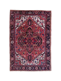 Persischer Khuniq-Heriz-Teppich — Kamel- und blaues, Tajeri-inspiriertes Design | 9'5" × 12'10"
