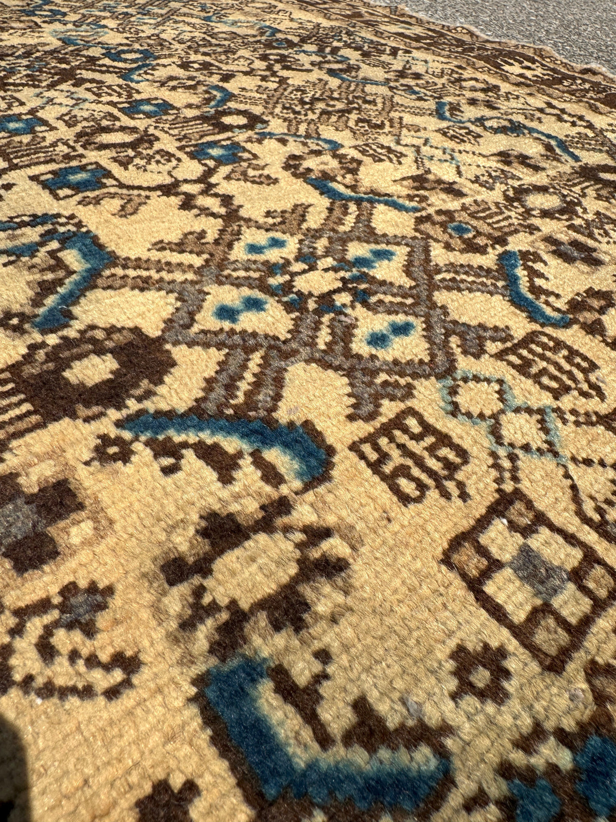Persian Hosseinabad Runner — Ivory & Walnut Herati | 3'8" × 10'2"