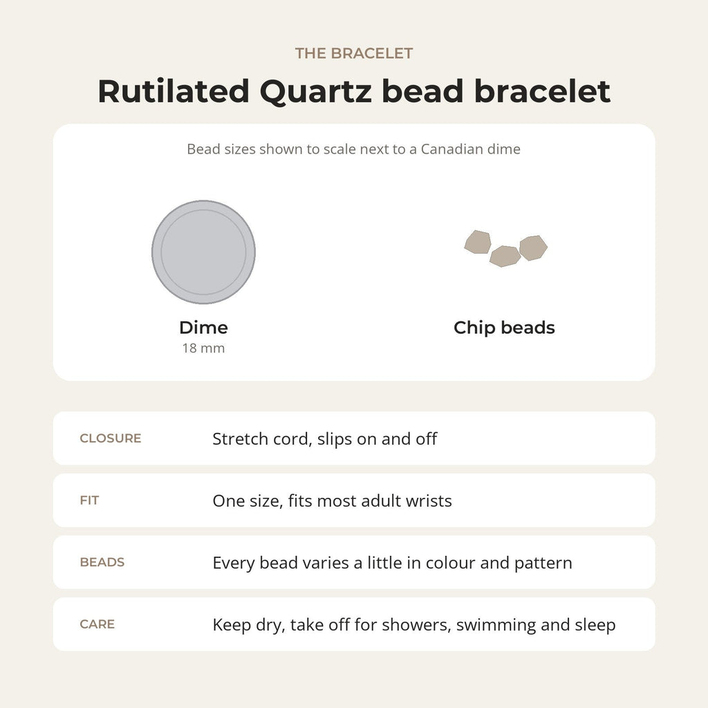 Rutilated Quartz Bead Bracelet