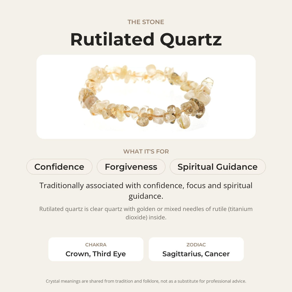 Rutilated Quartz Bead Bracelet
