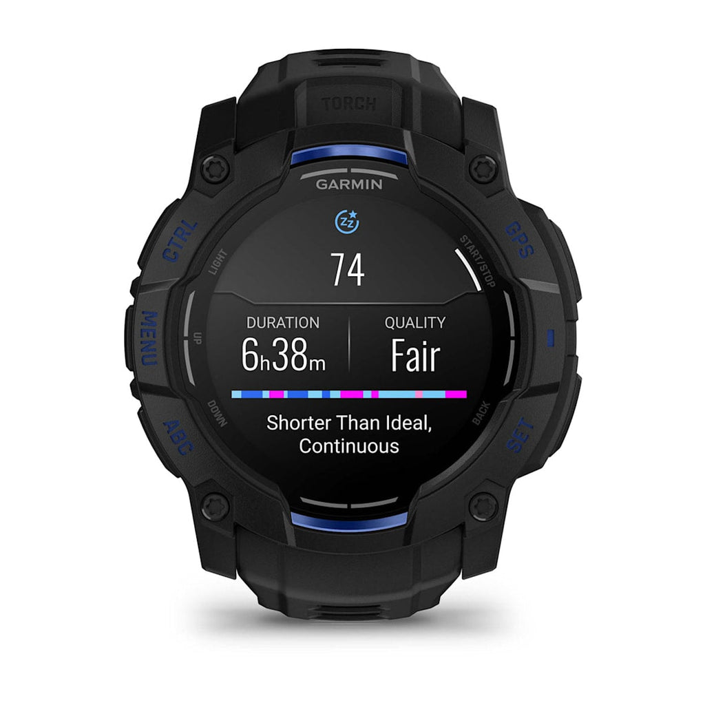 Garmin Instinct® 3 AMOLED (50 mm) - Reloj GPS resistente - Negro/Azul perno