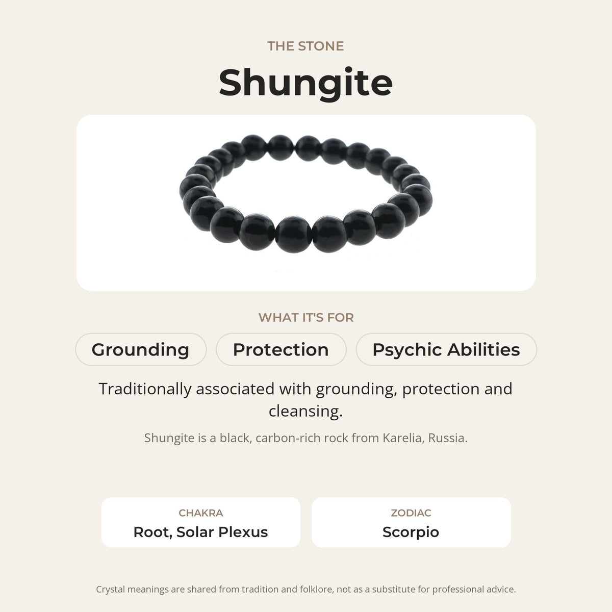 Shungite Bracelet Round - 10mm