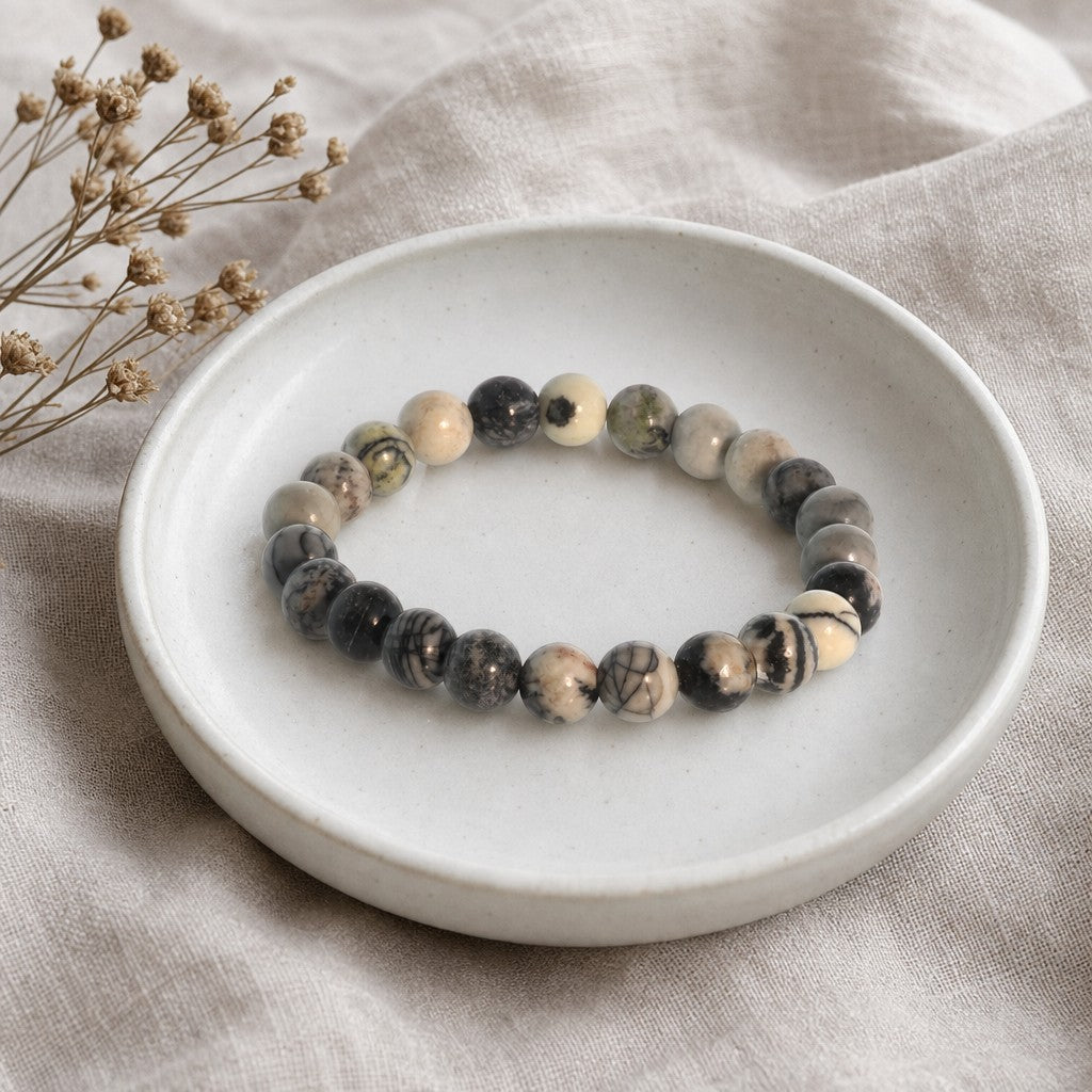Silk Stone Round Bracelet - 8mm