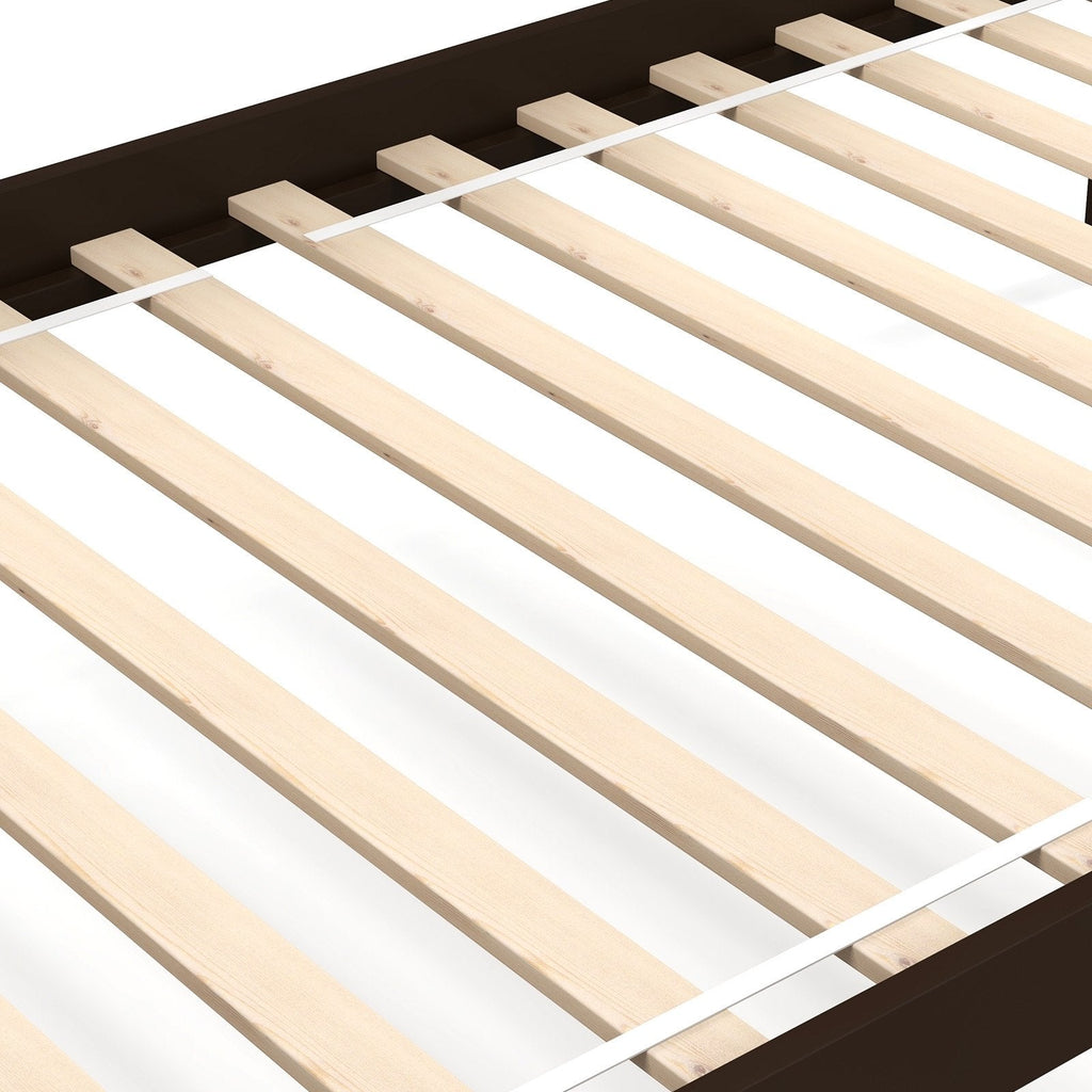 Estructura de cama litera individual sobre individual de madera maciza con barandillas altas y escalera integrada-Exprés