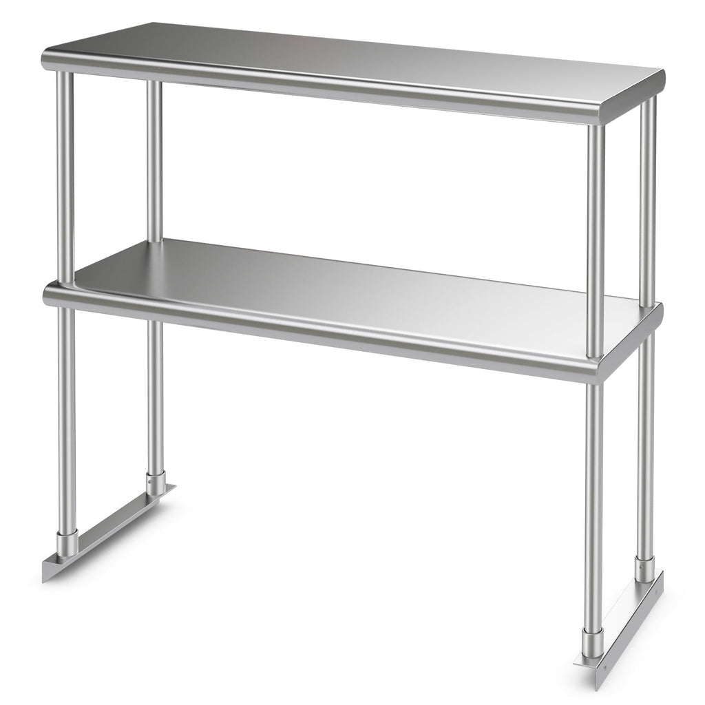 Edelstahl-Aufsatzbord mit verstellbarer Zwischenablage für Gastronomieküchen