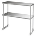 Edelstahl-Aufsatzbord mit verstellbarer Zwischenablage für Gastronomieküchen