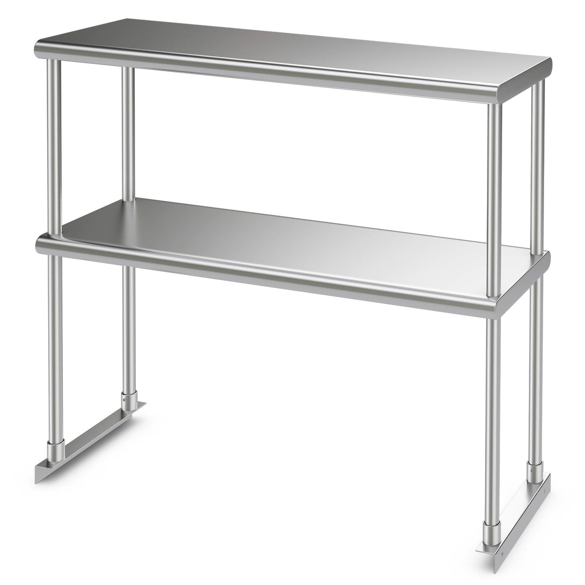 Edelstahl-Aufsatzbord mit verstellbarer Zwischenablage für Gastronomieküchen
