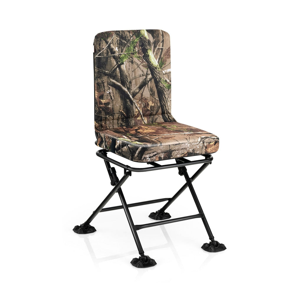 Silla plegable giratoria con respaldo y cojín acolchado - Camuflaje