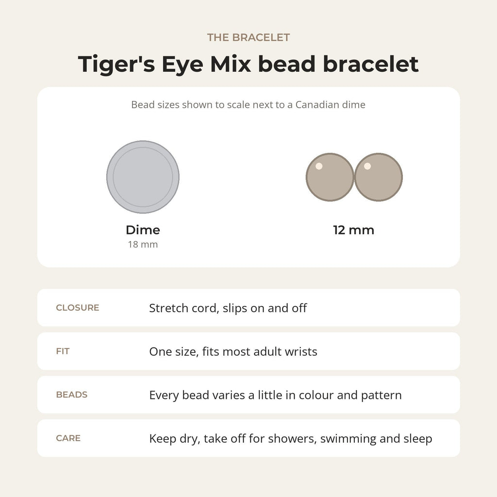 Tiger's Eye Mix Round Bracelet - 12mm