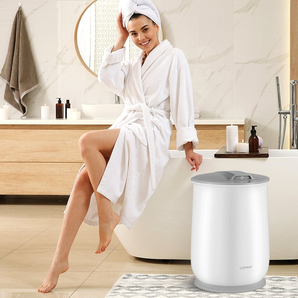 Handtuchwärmer-Eimer mit Abschaltautomatik für das Badezimmer – Grau
