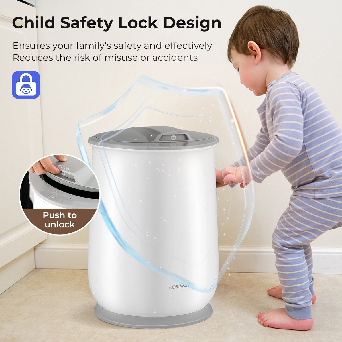 Handtuchwärmer-Eimer mit Abschaltautomatik für das Badezimmer – Grau