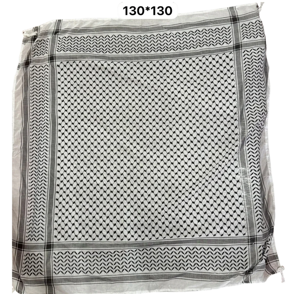 Classic Palestinian Keffiyeh Scarf – Keffiyeh - Original Black and White kufiyah- Al-Thawra