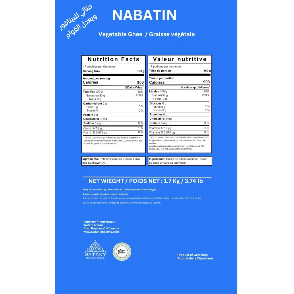 Nabatin Vegetable Ghee  – Plant-Based Butter for Baking & Cooking