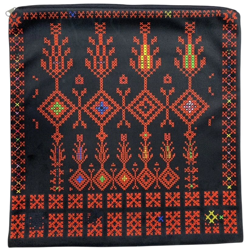 Cushion Cover Set of 2 – Printed Palestinian Tatreez – 18×18 in – Ramallah Design