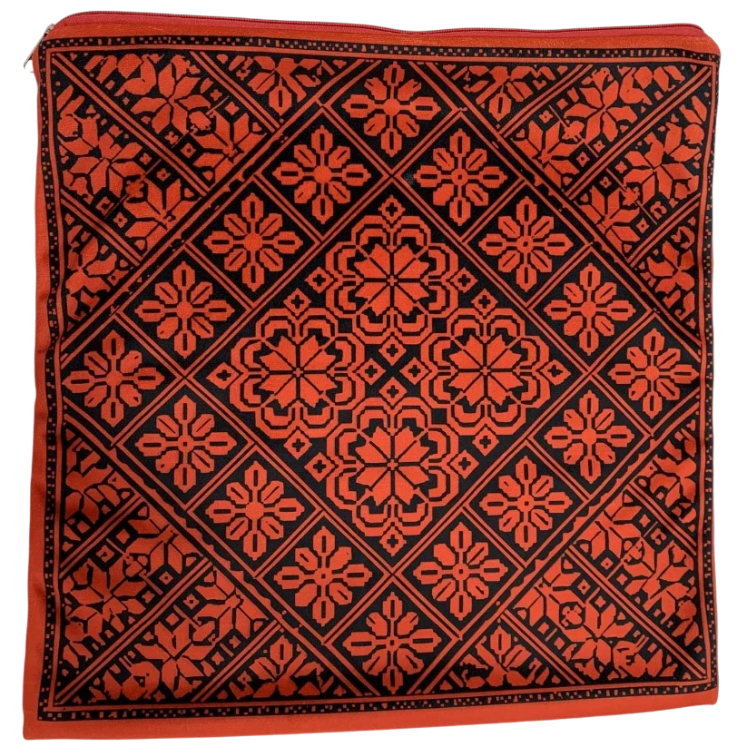 Cushion Cover Set of 2 – Printed Palestinian Tatreez – 18×18 in – Tantora