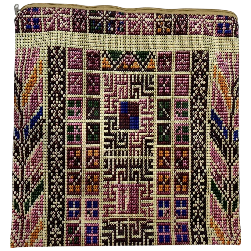 Cushion Cover Set of 2 – Printed Palestinian Tatreez – 18×18 in – Sidi Design
