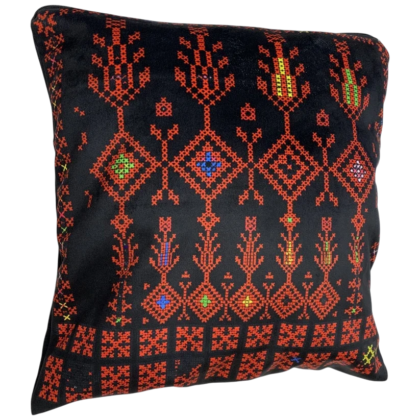 Cushion Cover Set of 2 – Printed Palestinian Tatreez – 18×18 in – Ramallah Design