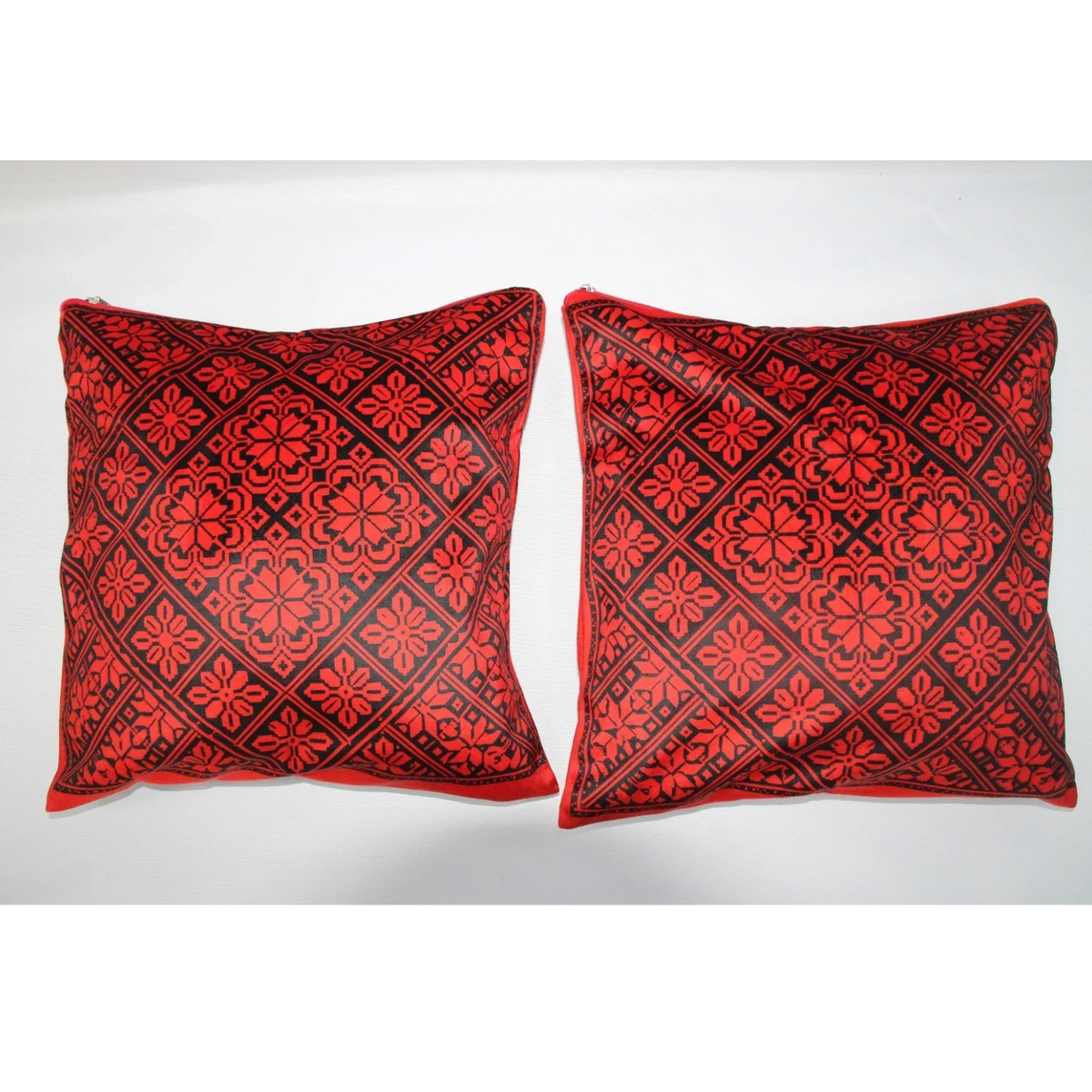 Cushion Cover Set of 2 – Printed Palestinian Tatreez – 18×18 in – Tantora