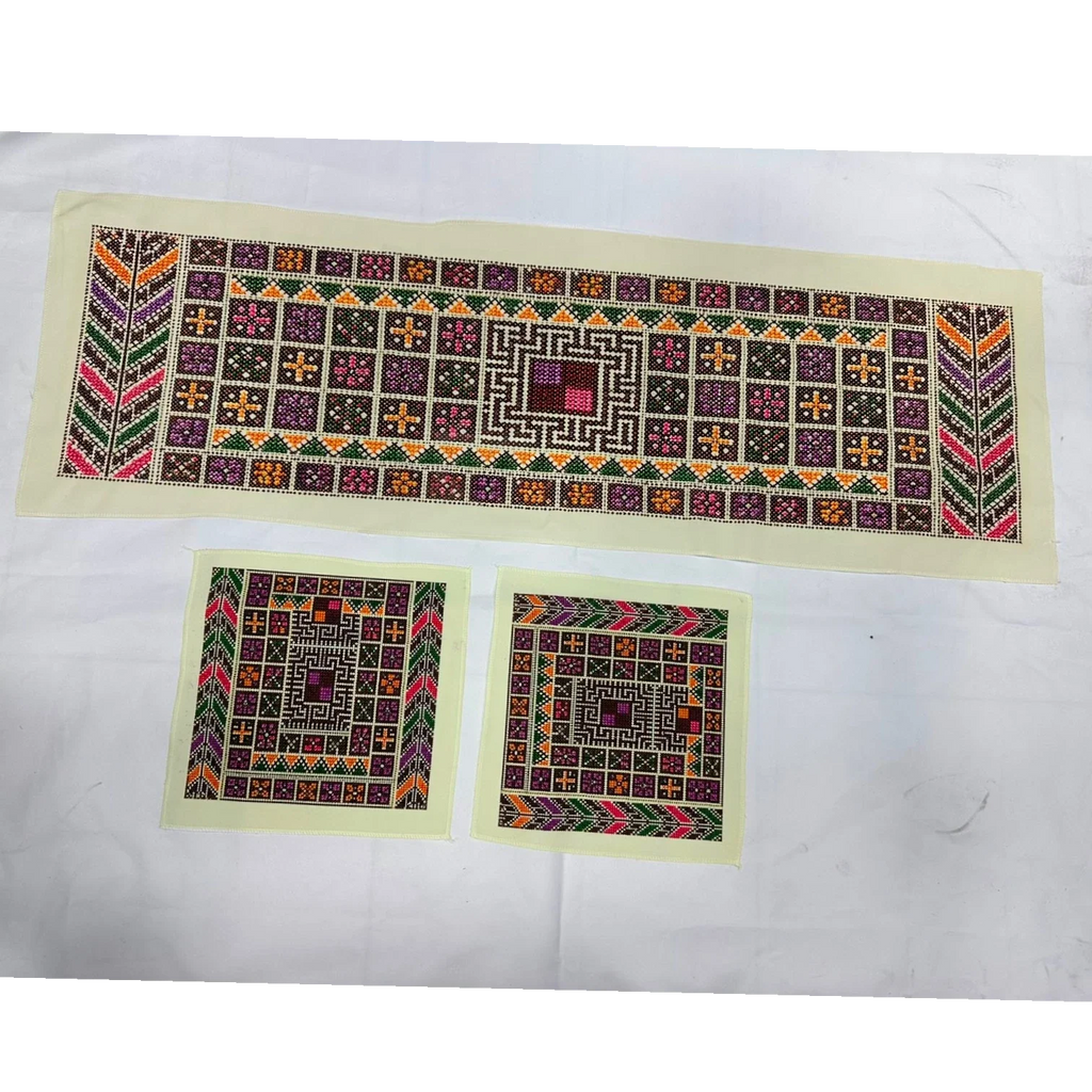Living Room Tablecloth Set –Printed Tatreez - Sitty
