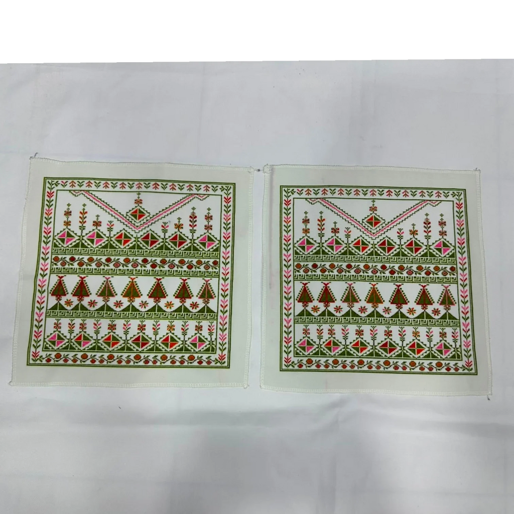 Living Room Tablecloth Set –  Printed Tatreez - Olive Blossom