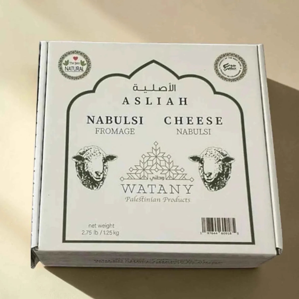Asliah Palestinian Nabulsi Cheese – Sheep Milk Cheese in Brine - 2.76 lb (1.25 kg)