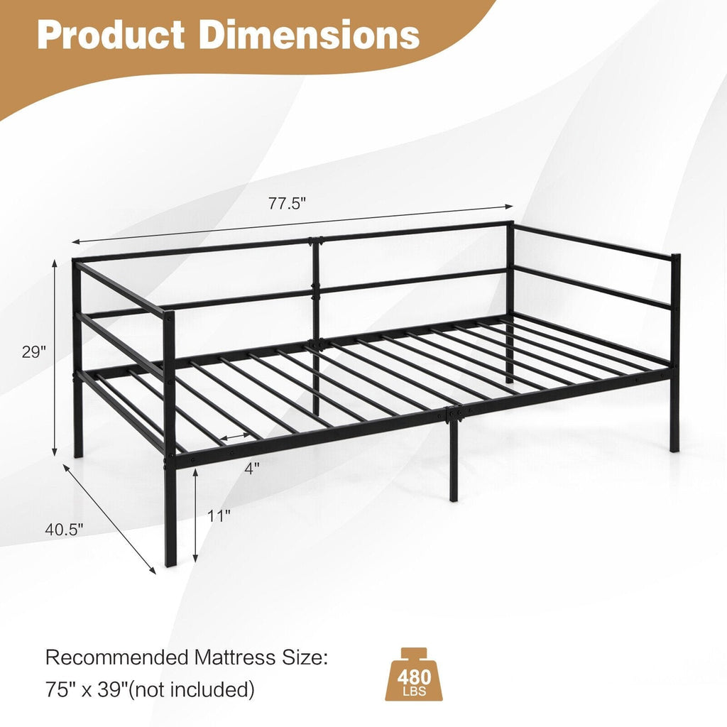 Armazón metálico de sofá cama individual para sala de estar o dormitorio