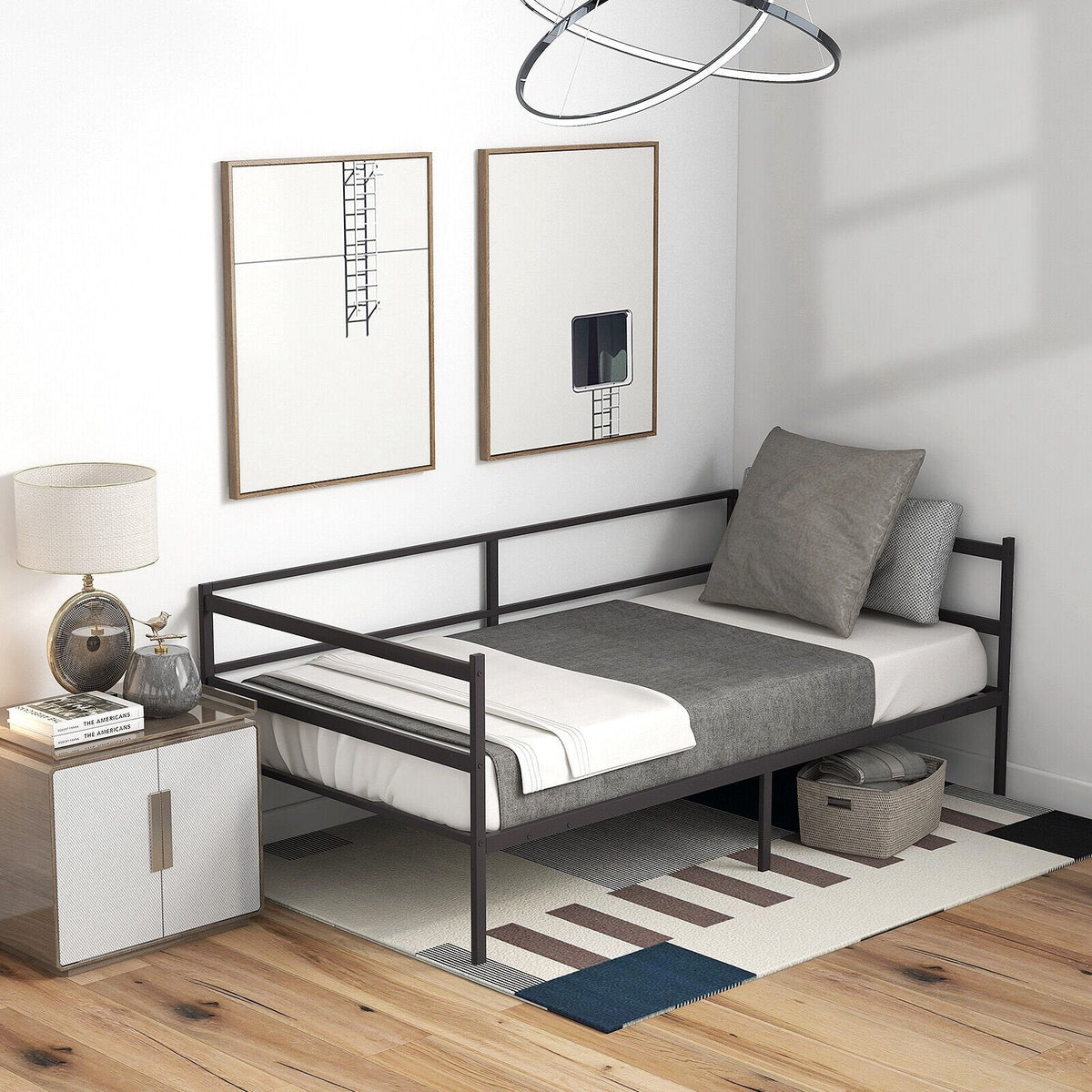 Armazón metálico de sofá cama individual para sala de estar o dormitorio