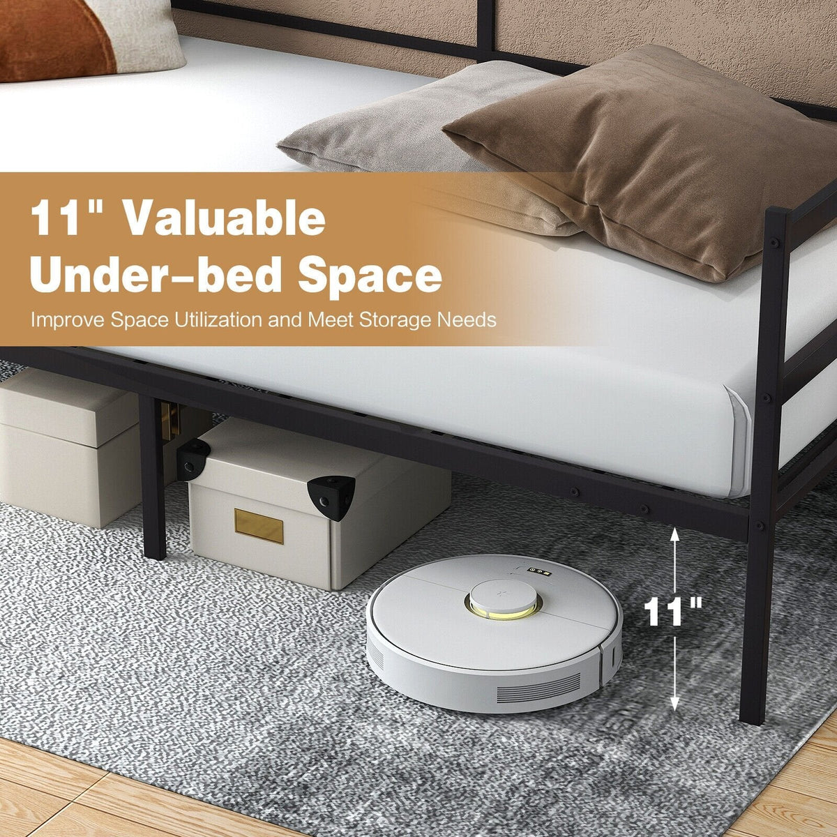 Armazón metálico de sofá cama individual para sala de estar o dormitorio