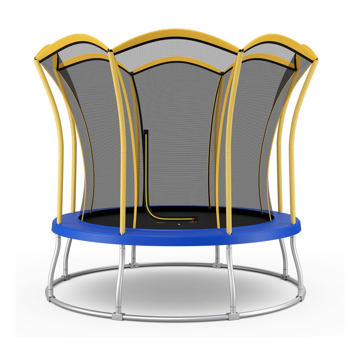 Trampoline de 3 mètres en forme de fleur unique avec cadre en acier galvanisé-Jaune