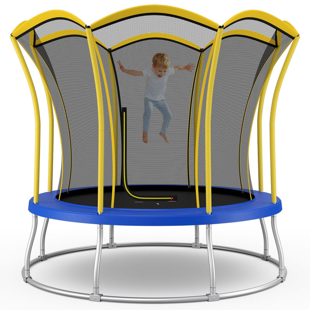 Trampoline de 3 mètres en forme de fleur unique avec cadre en acier galvanisé-Jaune