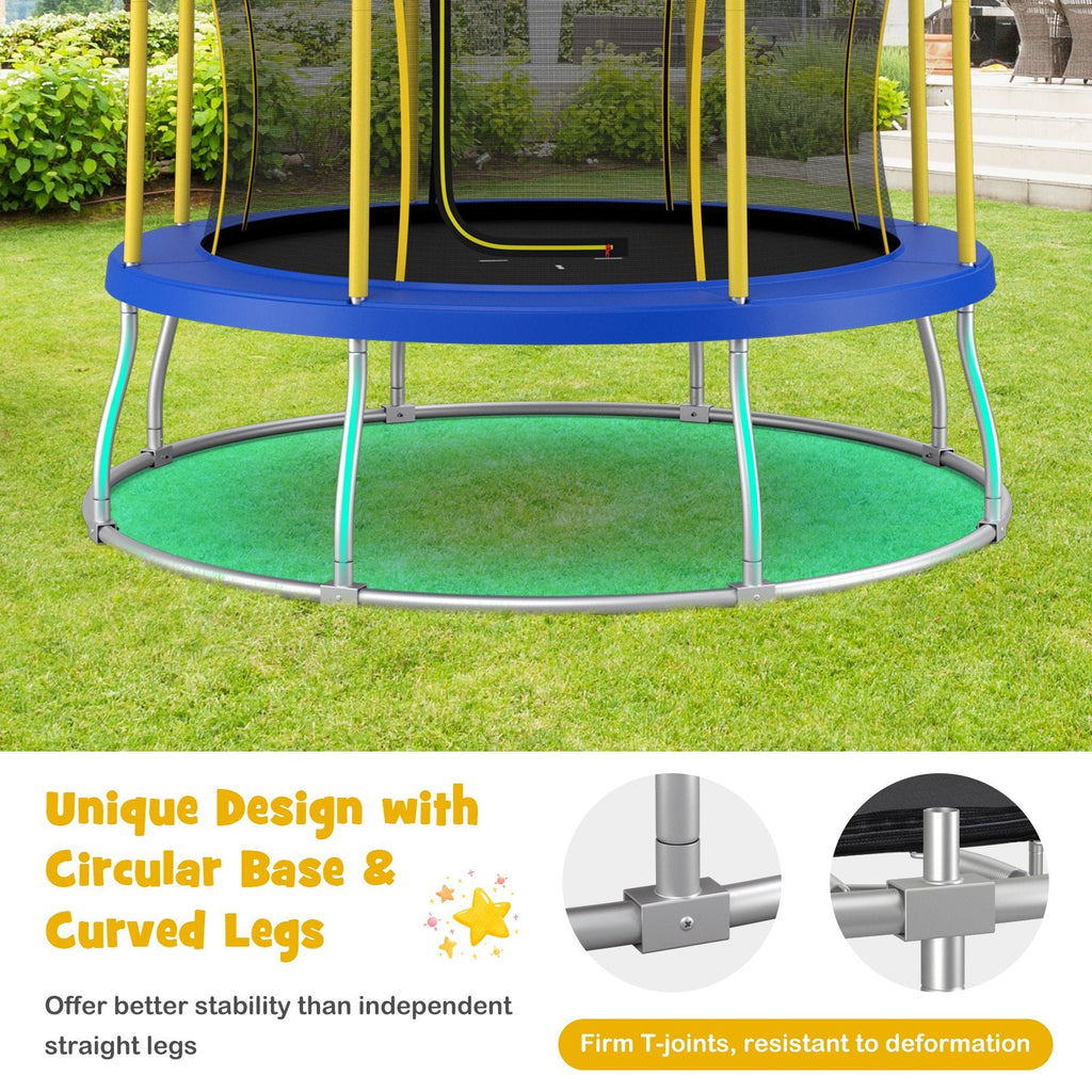 Trampoline de 3 mètres en forme de fleur unique avec cadre en acier galvanisé-Jaune