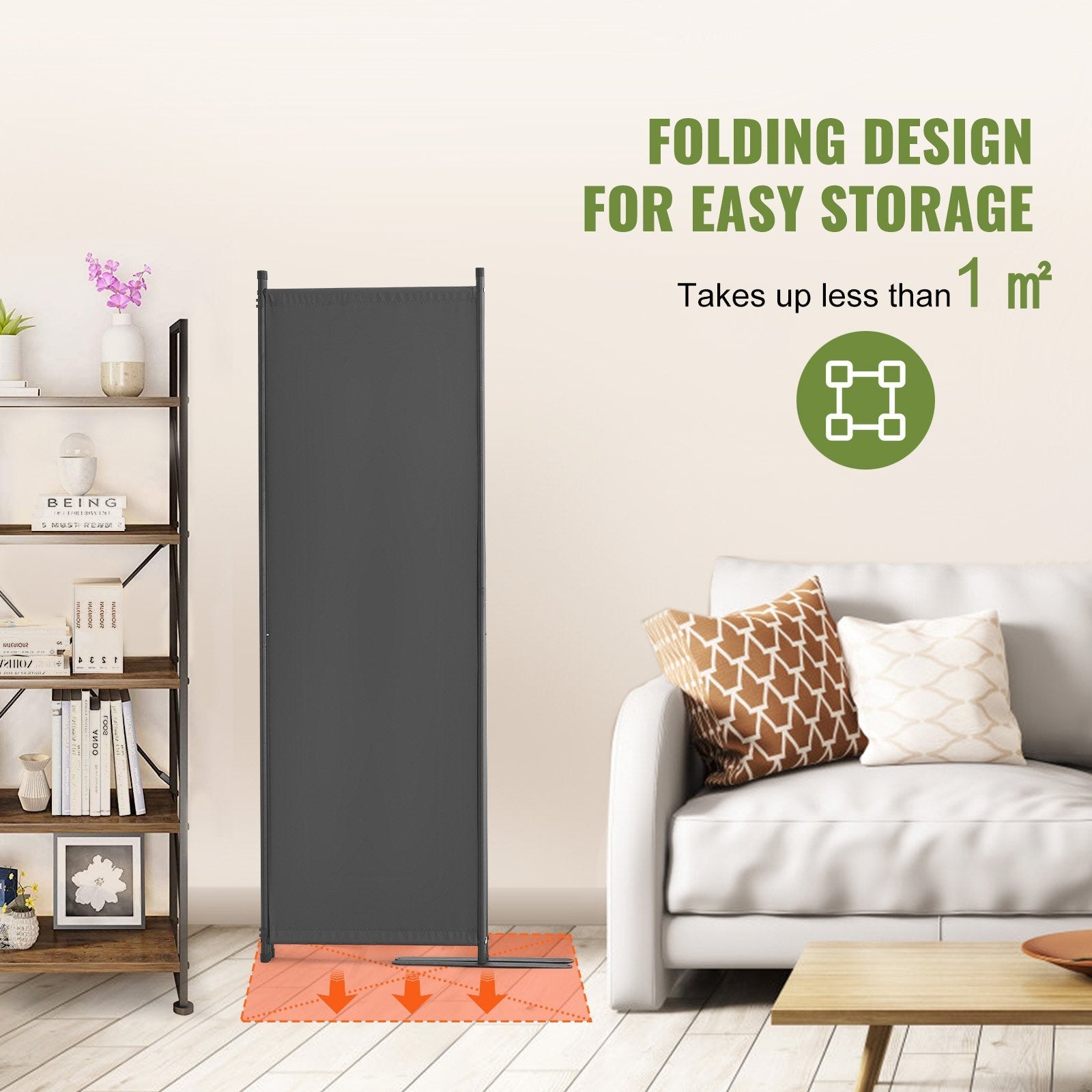Room Divider, 4 Panel Room Dividers and Folding Privacy Screens, Sapphire Castor