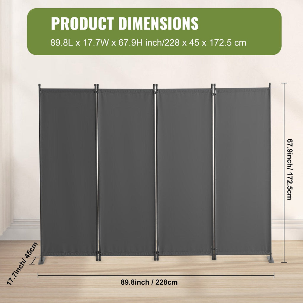 Room Divider, 4 Panel Room Dividers and Folding Privacy Screens, Sapphire Castor