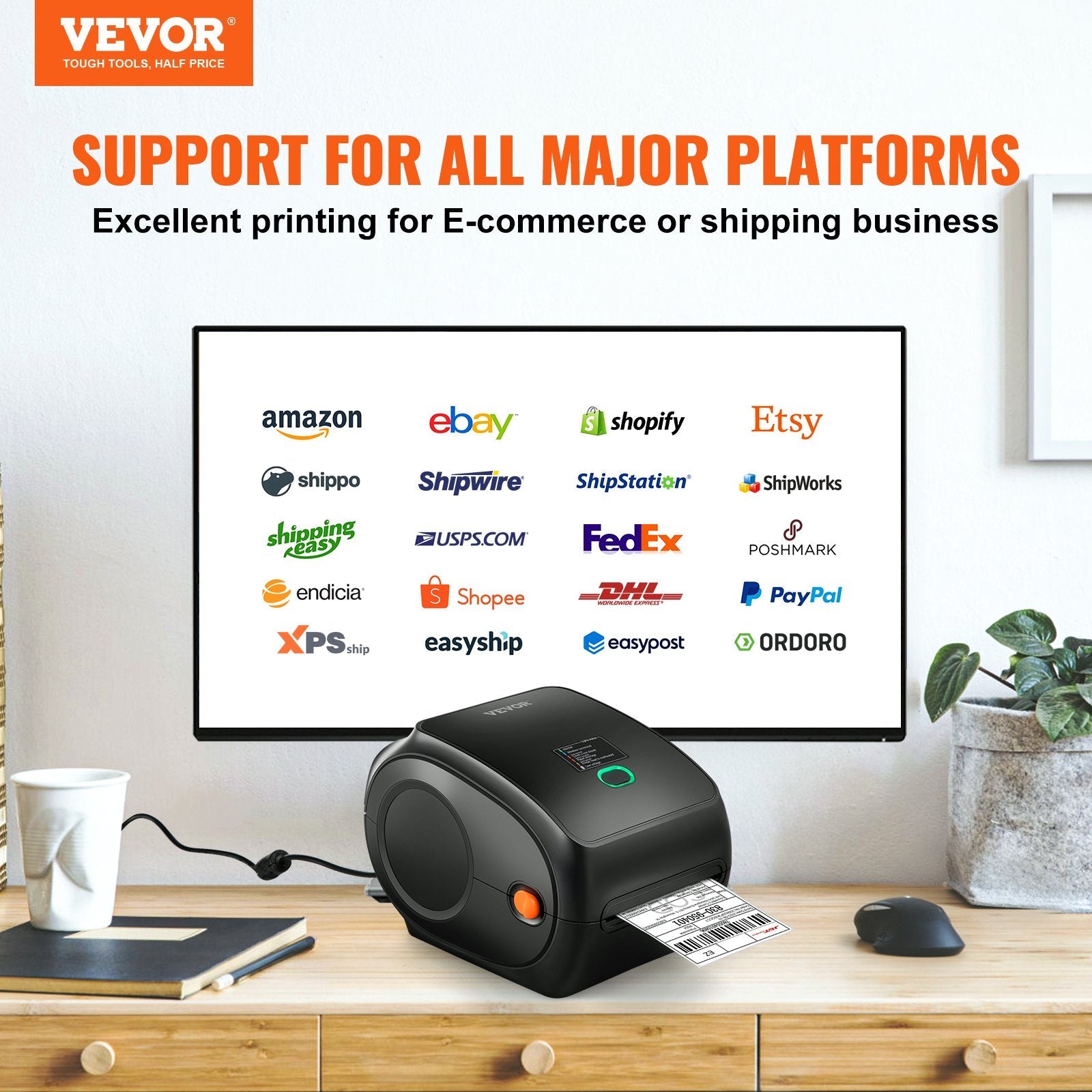 Thermal Label Printer, 300DPI for 4x6 Mailing Packages, Wireless Sapphire Castor