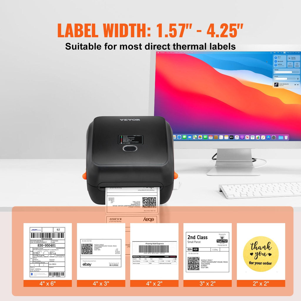 Thermal Label Printer, 300DPI for 4x6 Mailing Packages, Wireless Sapphire Castor