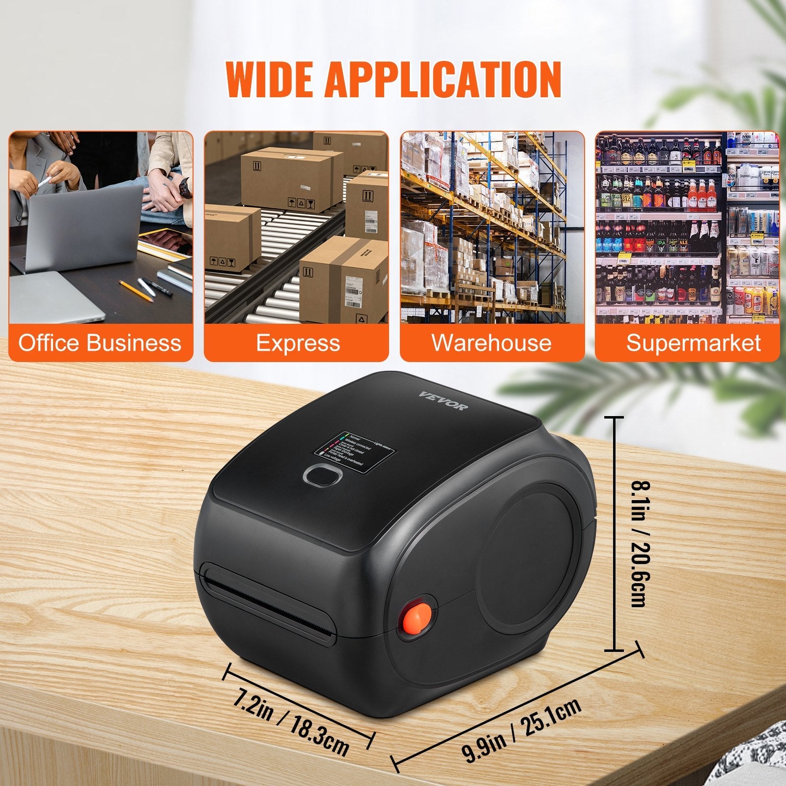 Thermal Label Printer, 300DPI for 4x6 Mailing Packages, Wireless Sapphire Castor