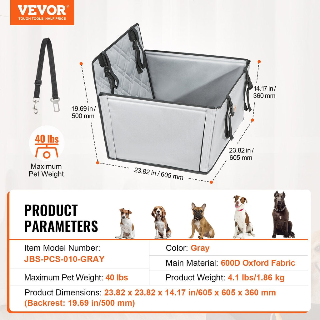 Dog Car Seat, Waterproof Dog Booster Seat for Car with Support Frame, Sapphire Castor