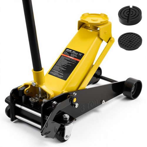 Low Profile Floor Jack, 3 Ton Capacity, Steel Racing Floor Jack with Sapphire Castor