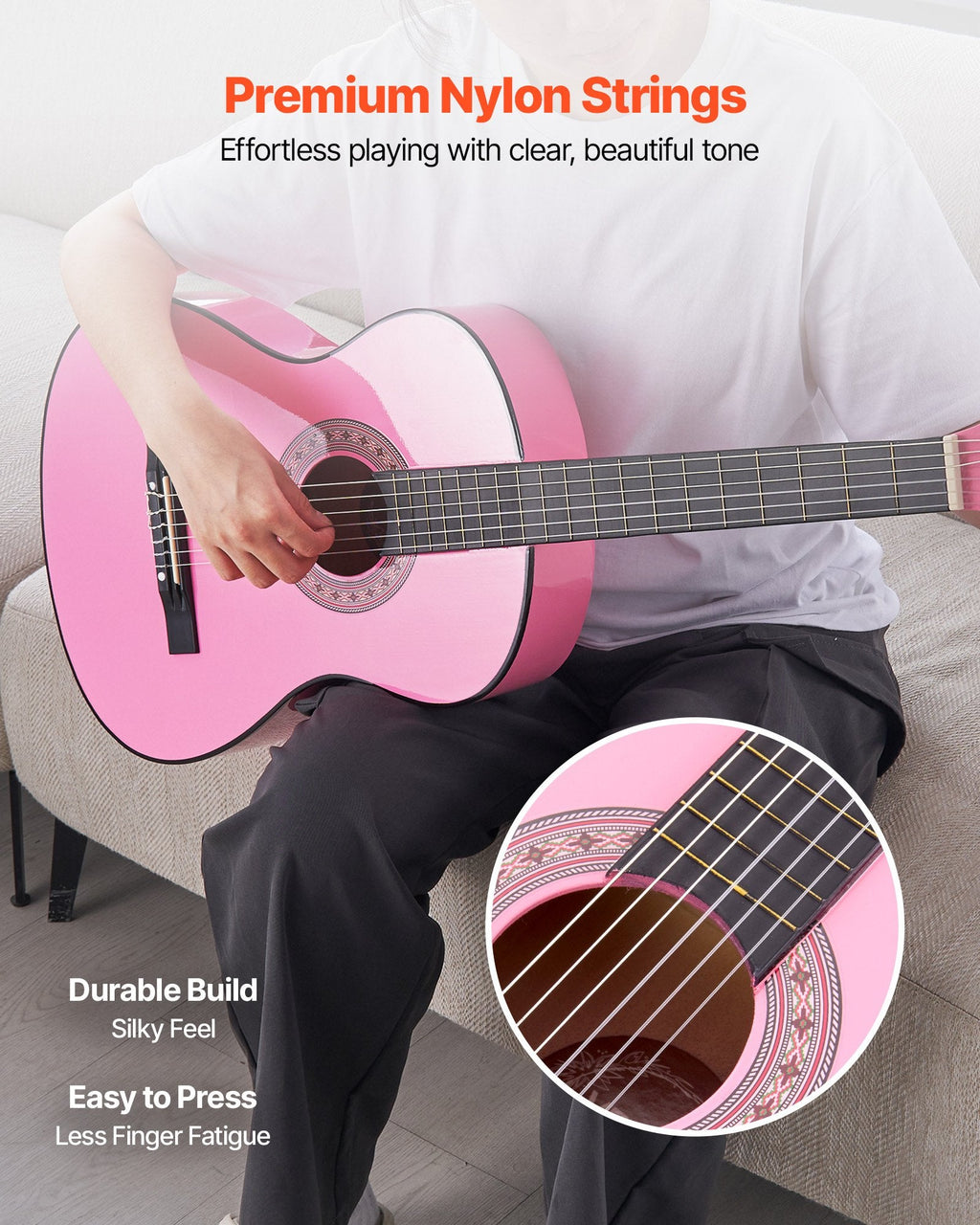 Classical Guitar, 960 mm, Wood Classical Guitar Starter Kit for Sapphire Castor