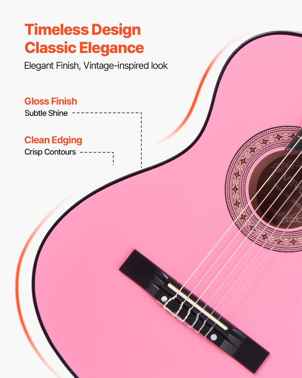 Classical Guitar, 960 mm, Wood Classical Guitar Starter Kit for Sapphire Castor